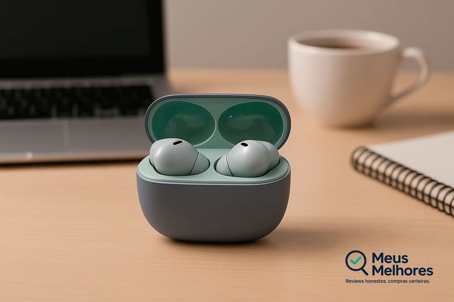 Redmi Buds 5 Pro Estojo Aberto Mesa De Trabalho