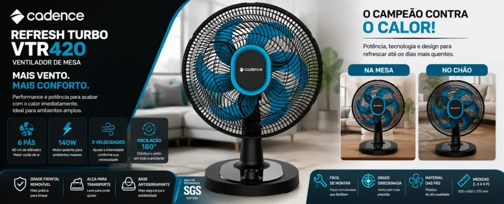 O Refresh Turbo Pro Cadence foi feito para acabar com o calor imediatamente
