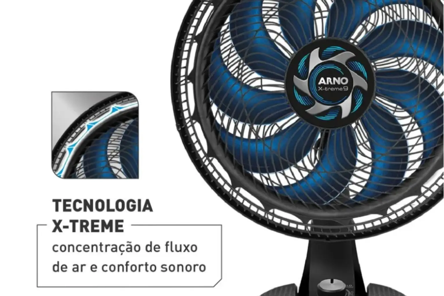 Arno X-Treme 9: ventilador de mesa silencioso para quarto e sala (imagem ilustrativa)