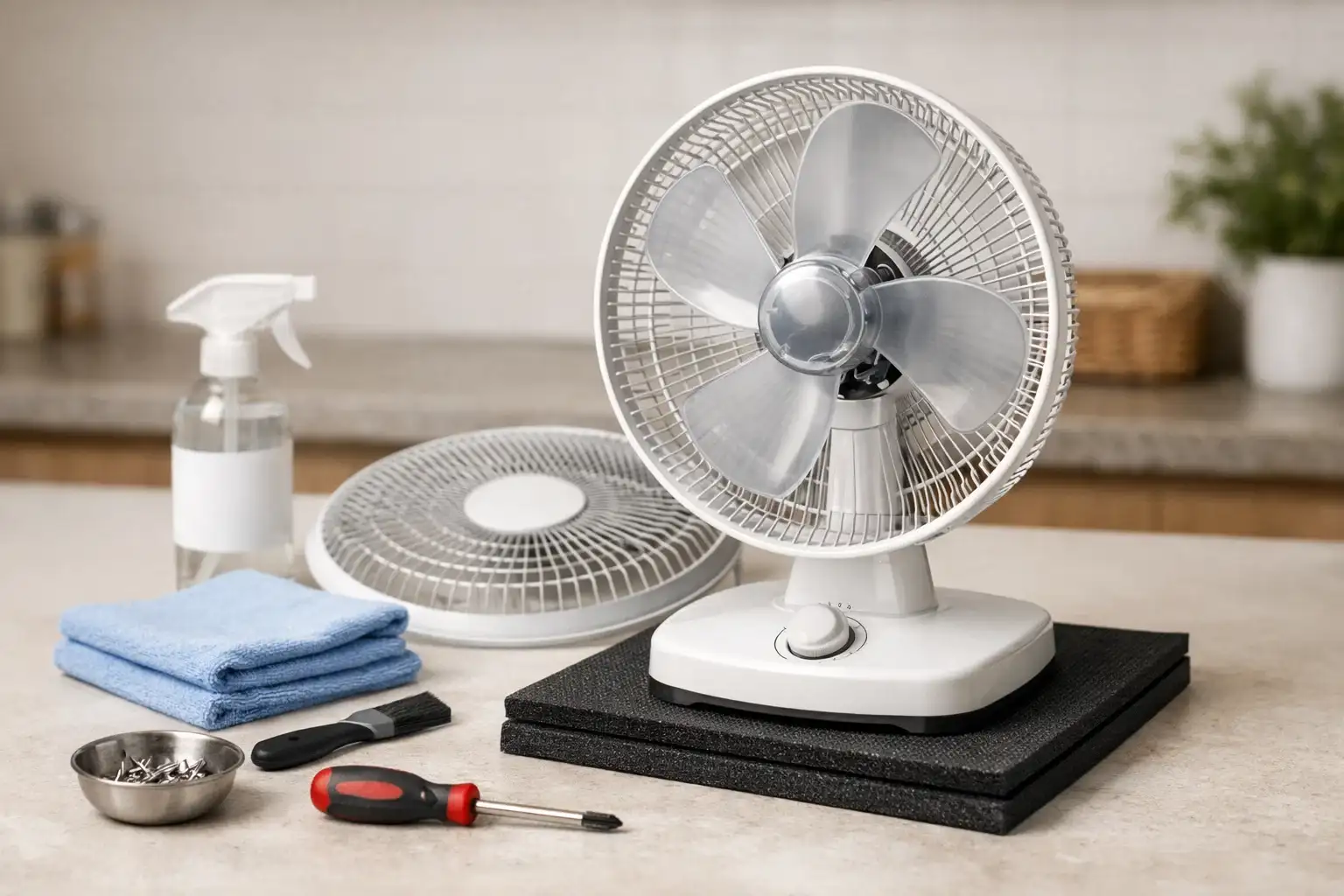 Dicas para deixar o ventilador de mesa silencioso: limpeza, base firme e redução de vibração