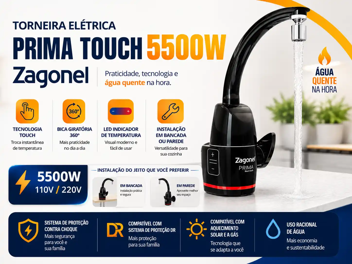 Torneira elétrica Zagonel Prima Touch zagonel prima touch é boa