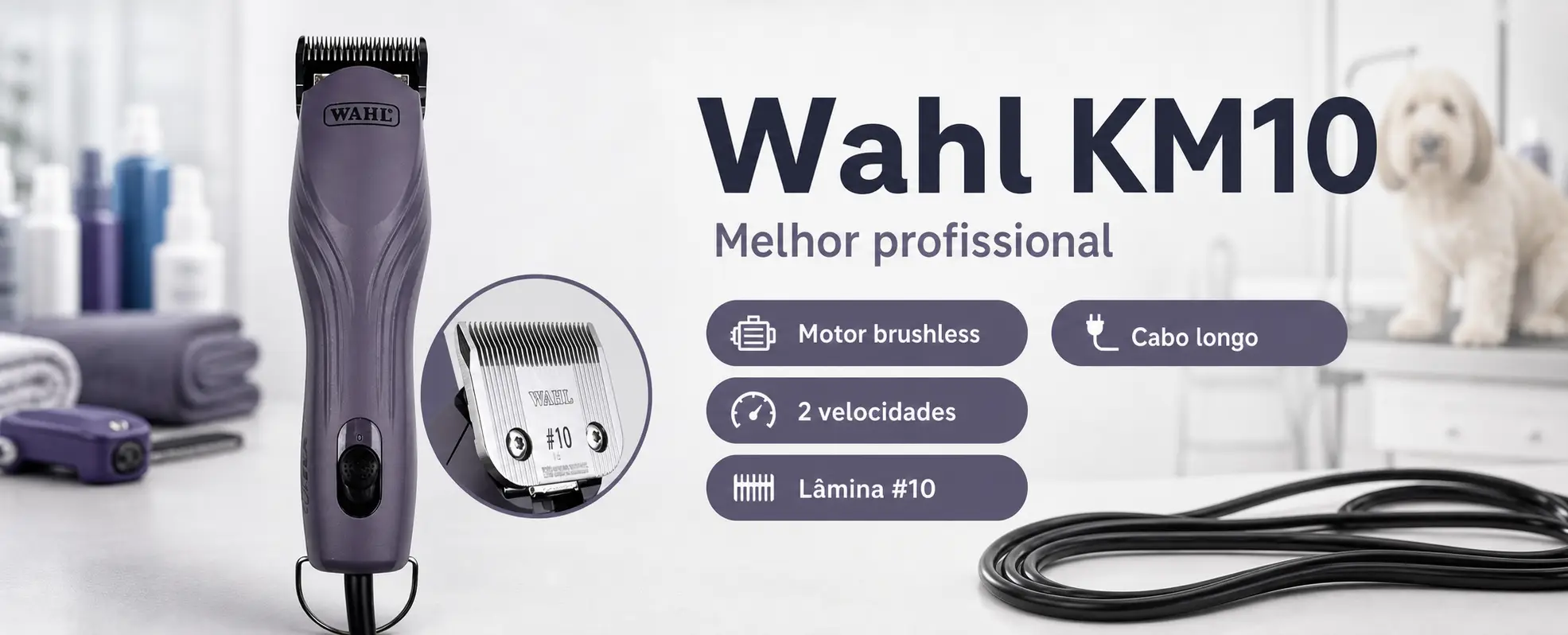 Wahl KM10 para rotina de tosa com fio