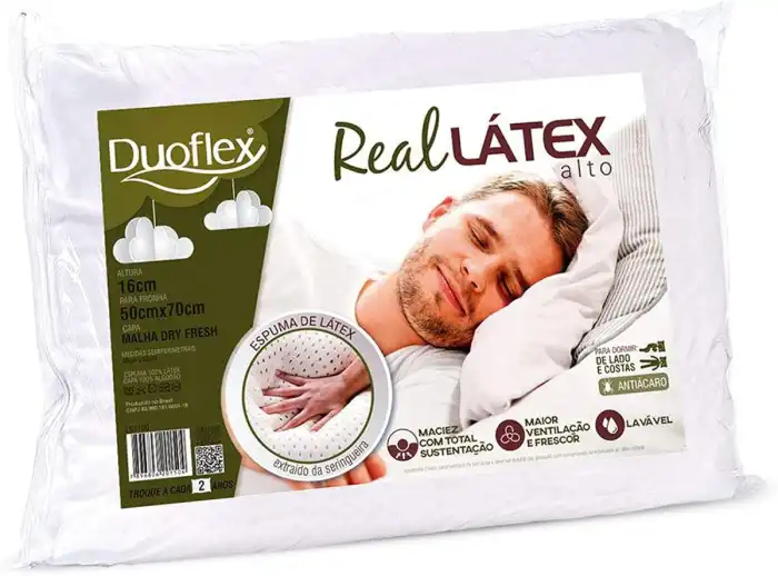 Travesseiro Duoflex Real Látex Alto